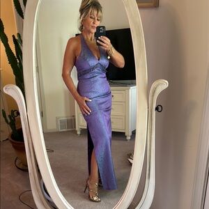 Elegant Purple Halter Dress